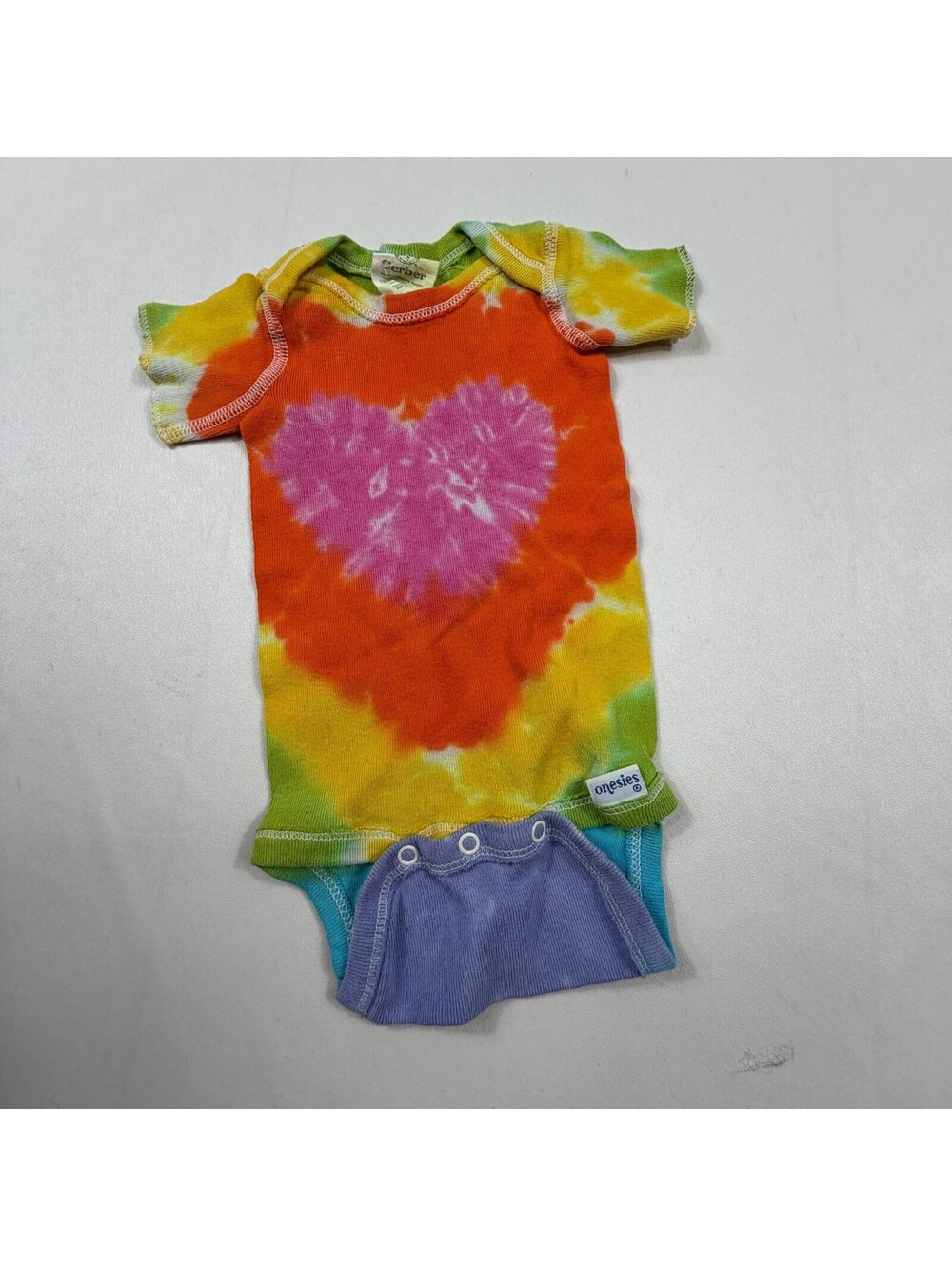 Gerber Newborn Tie-Dye Heart Onesie Bodysuit